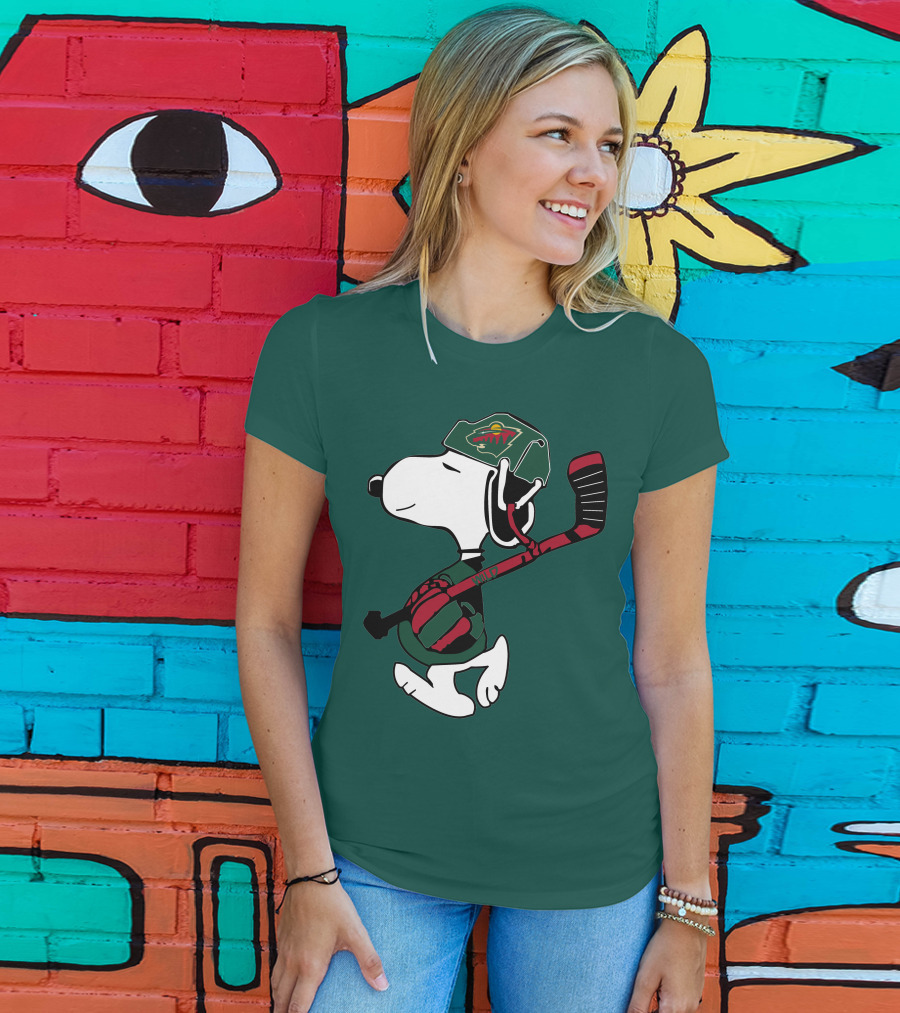 Snoopy Minnesota Wild Hockey Nhl Team Spirit T-Shirt