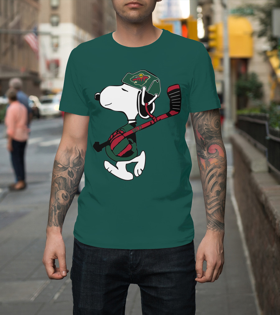 Snoopy Minnesota Wild Hockey Nhl Team Spirit T-Shirt