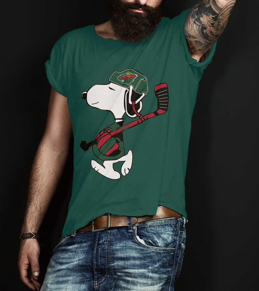 Snoopy Minnesota Wild Hockey Nhl Team Spirit T-Shirt