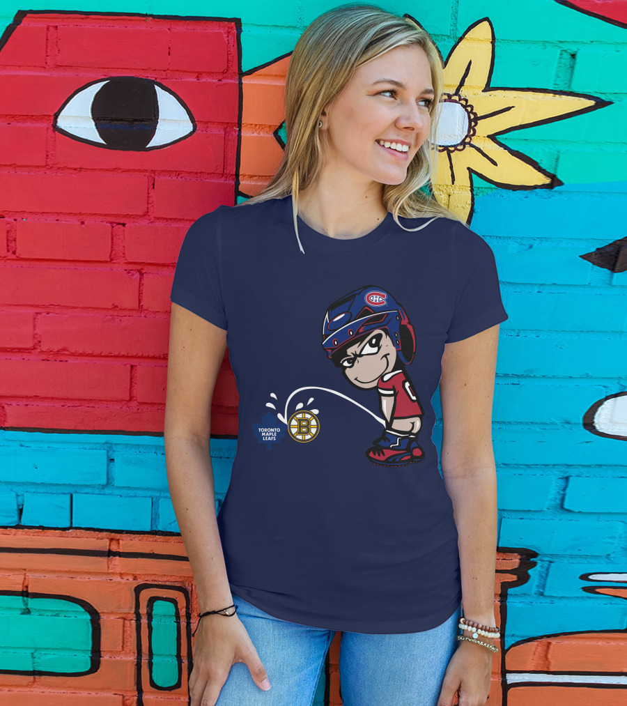 Montreal Canadiens Toronto Maple Leafs Boston Bruins Hockey Rivalry T-Shirt
