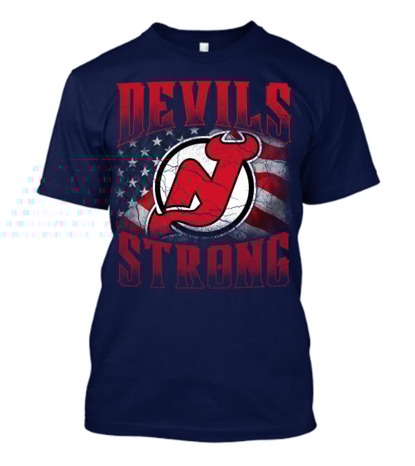 New Jersey Devils Strong Usa Flag T-Shirt