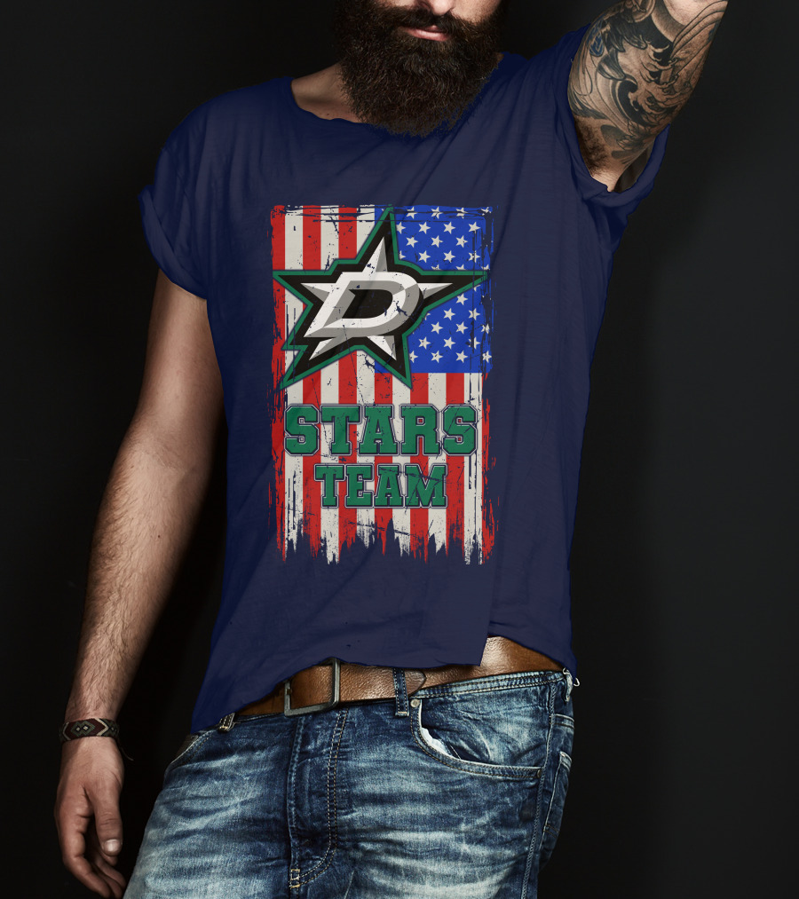 Stars Team Dallas American Flag T-Shirt