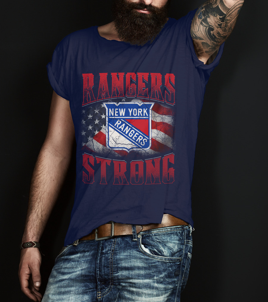 Rangers Strong New York American Flag T-Shirt