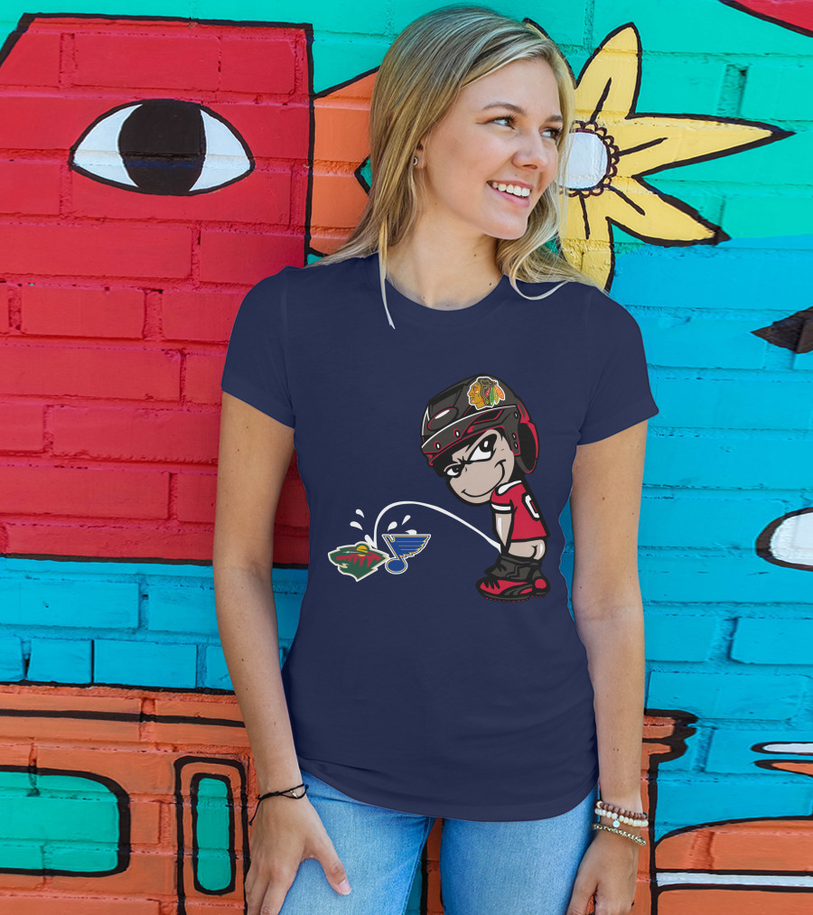 Chicago Blackhawks Hockey Rivalry Minnesota Wild St. Louis Blues T-Shirt
