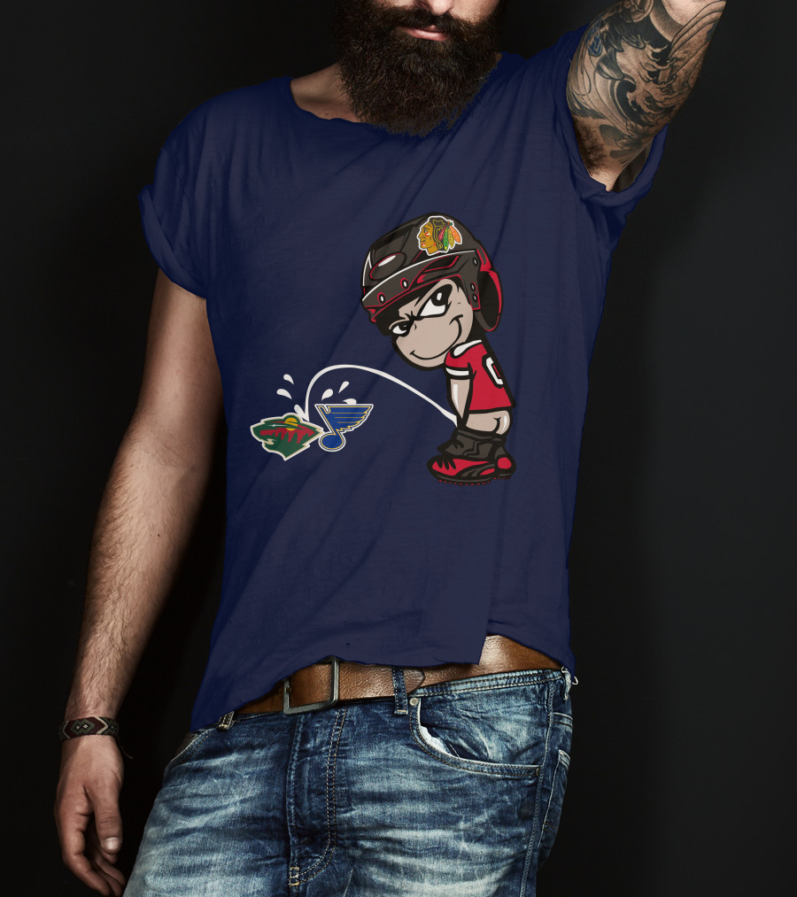 Chicago Blackhawks Hockey Rivalry Minnesota Wild St. Louis Blues T-Shirt