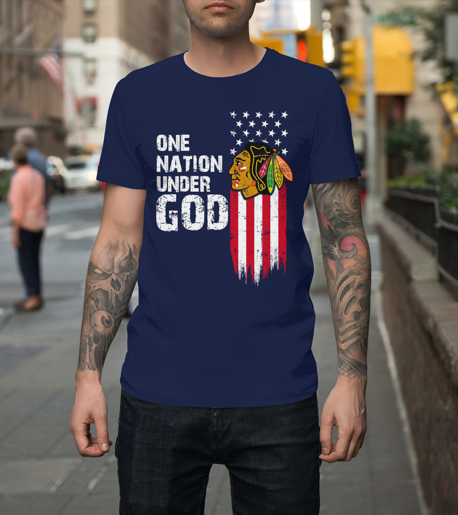 Chicago Blackhawks One Nation Under God T-Shirt