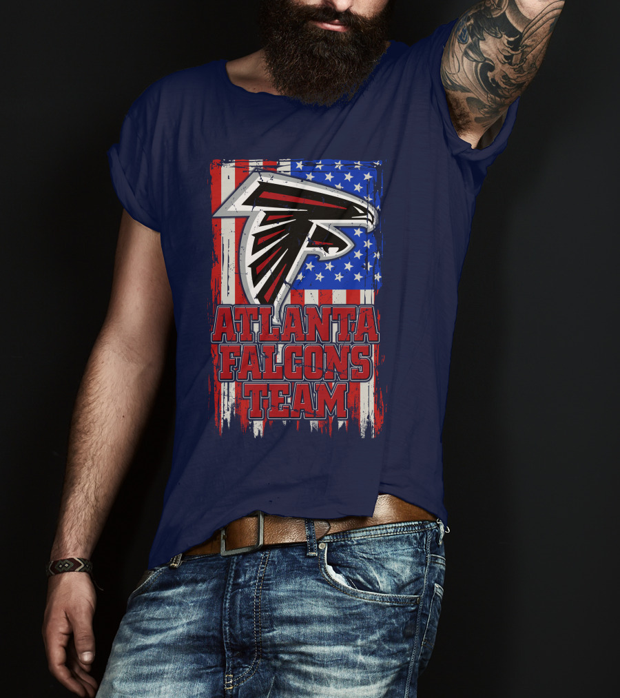 Atlanta Falcons Team American Flag T-Shirt