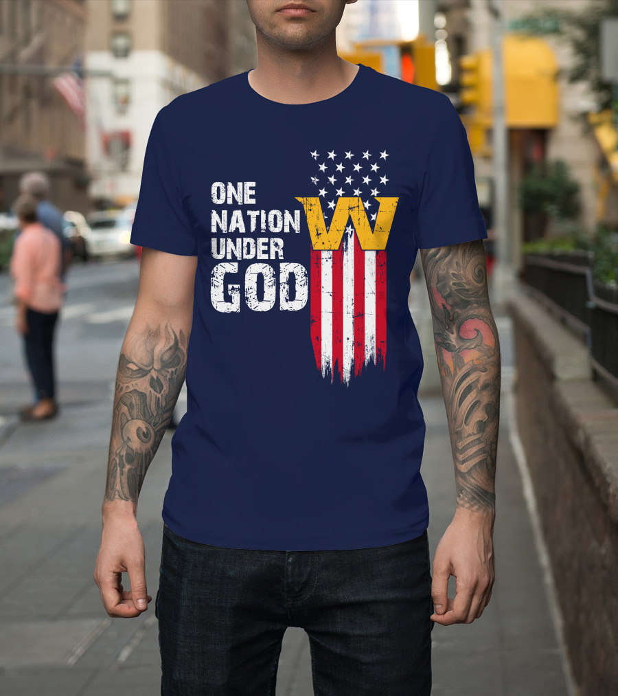 One Nation Under God Washington Usa Flag T-Shirt