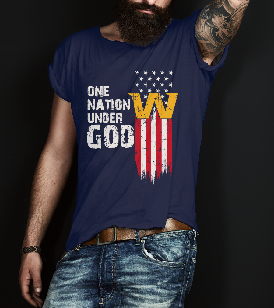 One Nation Under God Washington Usa Flag T-Shirt