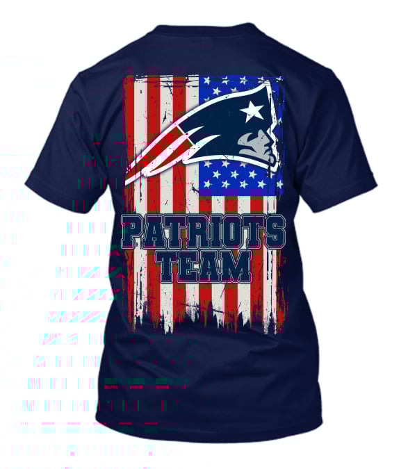 New England Patriots Team Logo With American Flag T-Shirt