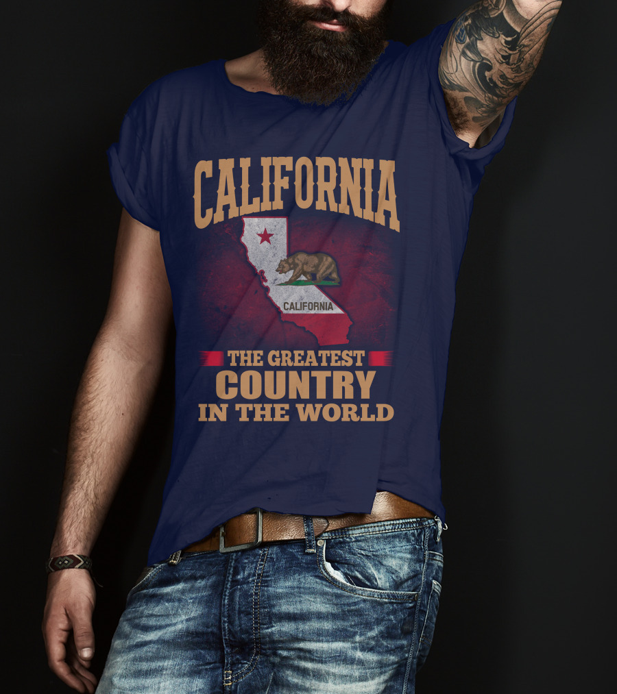 California The Greatest Country In The World Bear Flag Map T-Shirt
