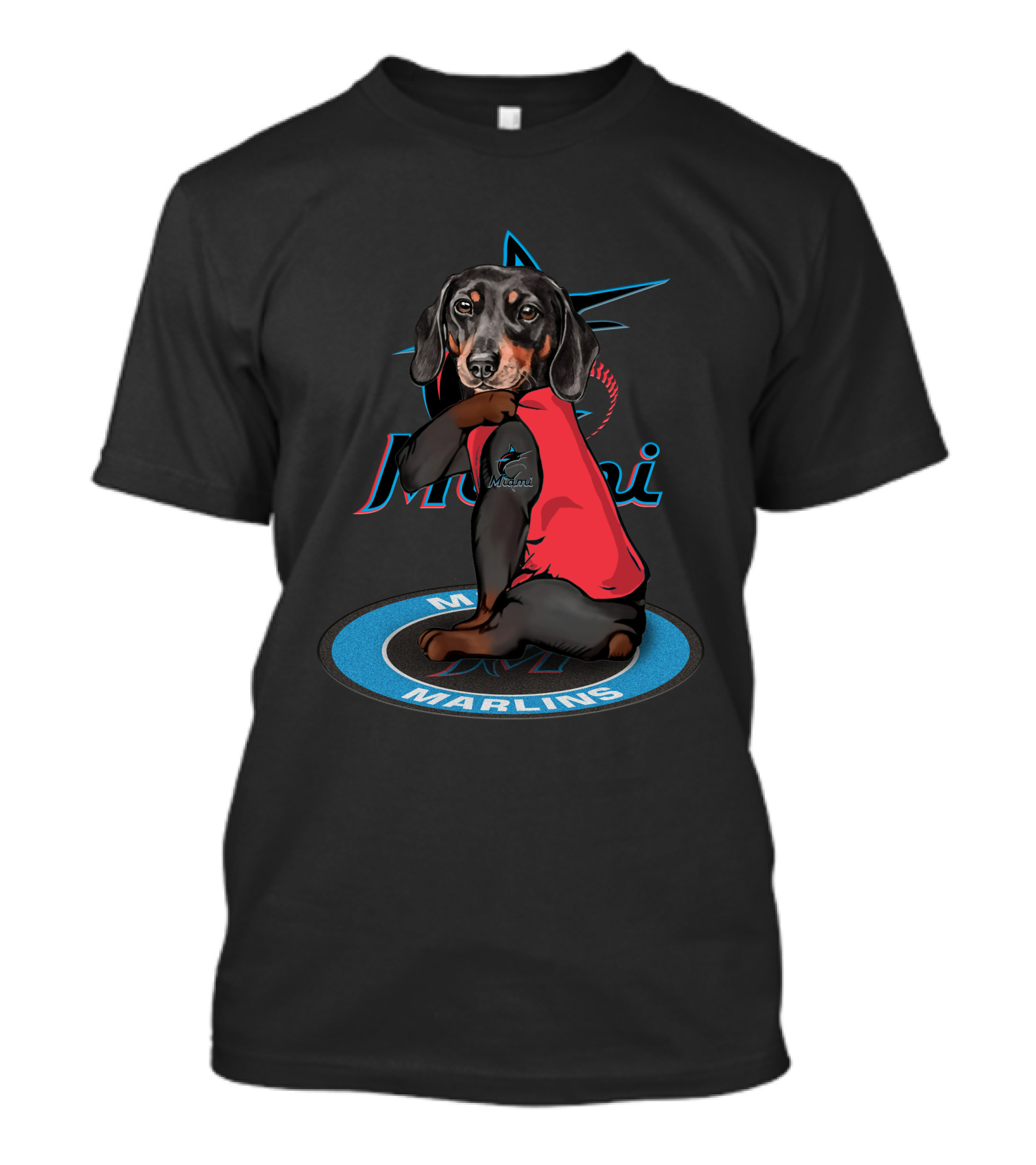 Miami Marlins Dog With Baseball And Team T-Shirt