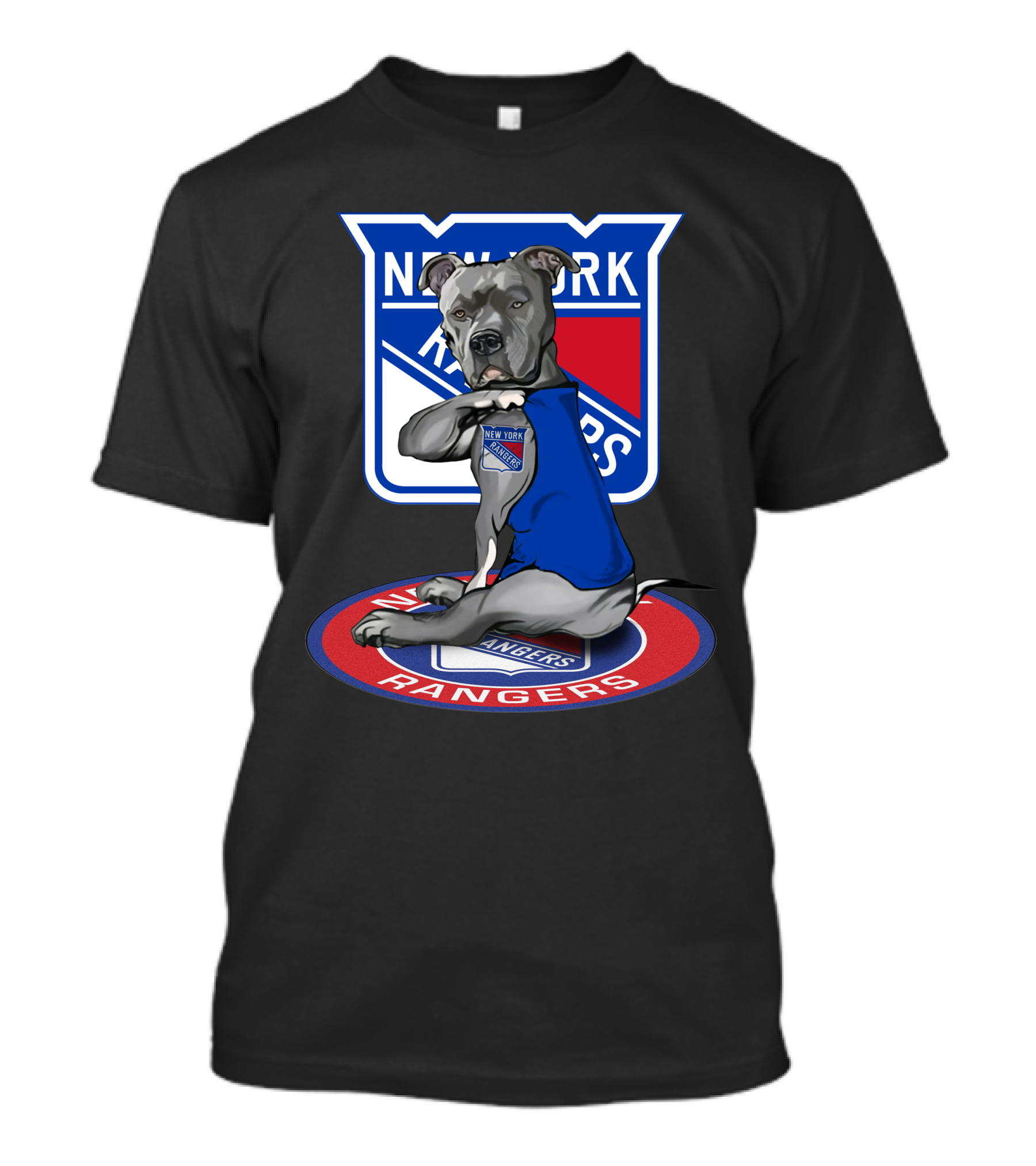 New York Rangers Dog Wearing Blue Jersey T-Shirt