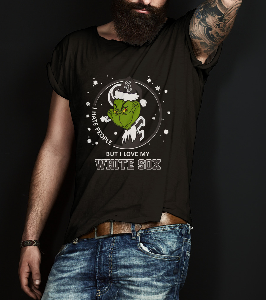 I Hate People But I Love My Chicago White Sox Grinch T-Shirt