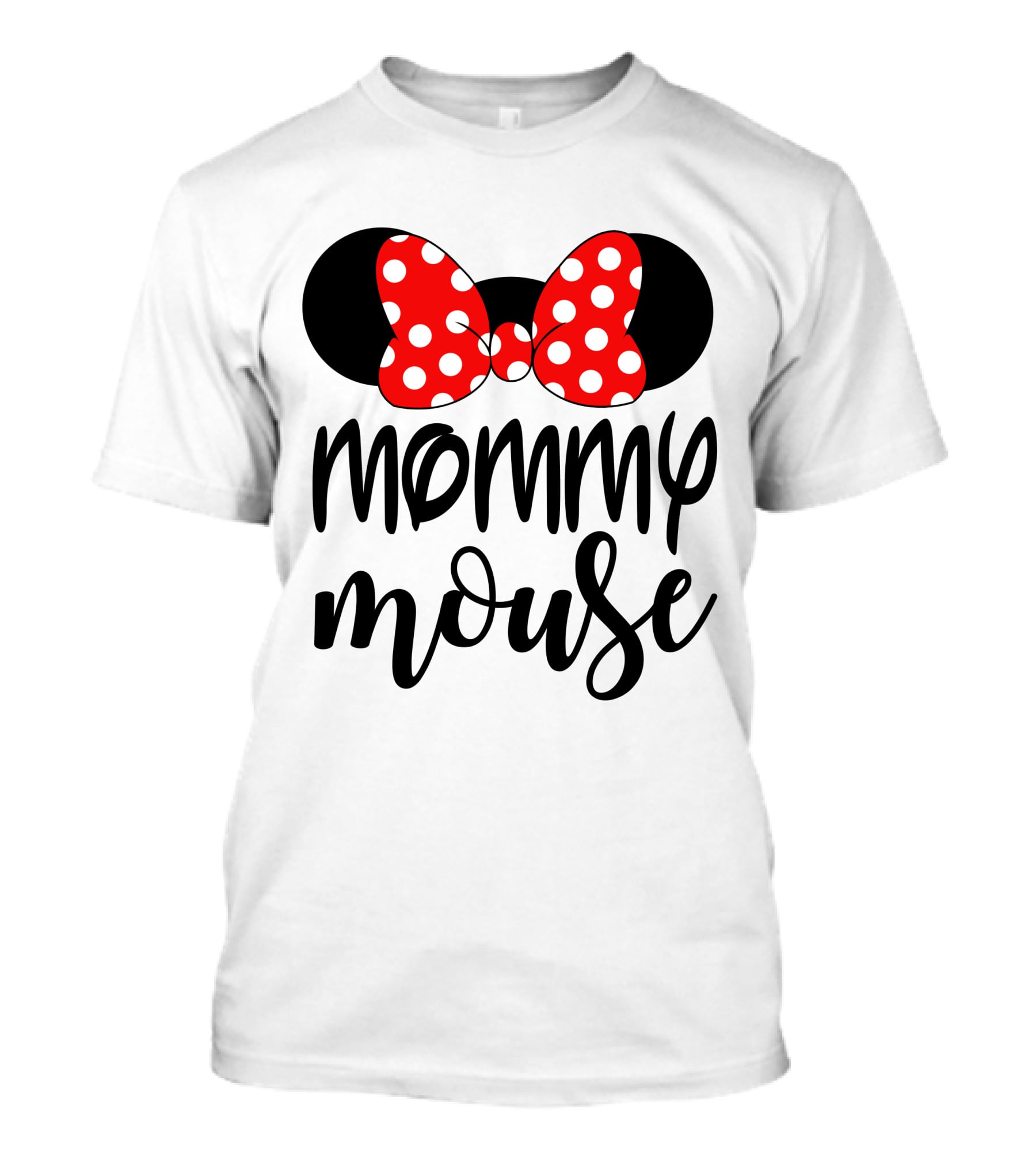 Mommy Mouse Red Polka Dot Bow Ears T-Shirt