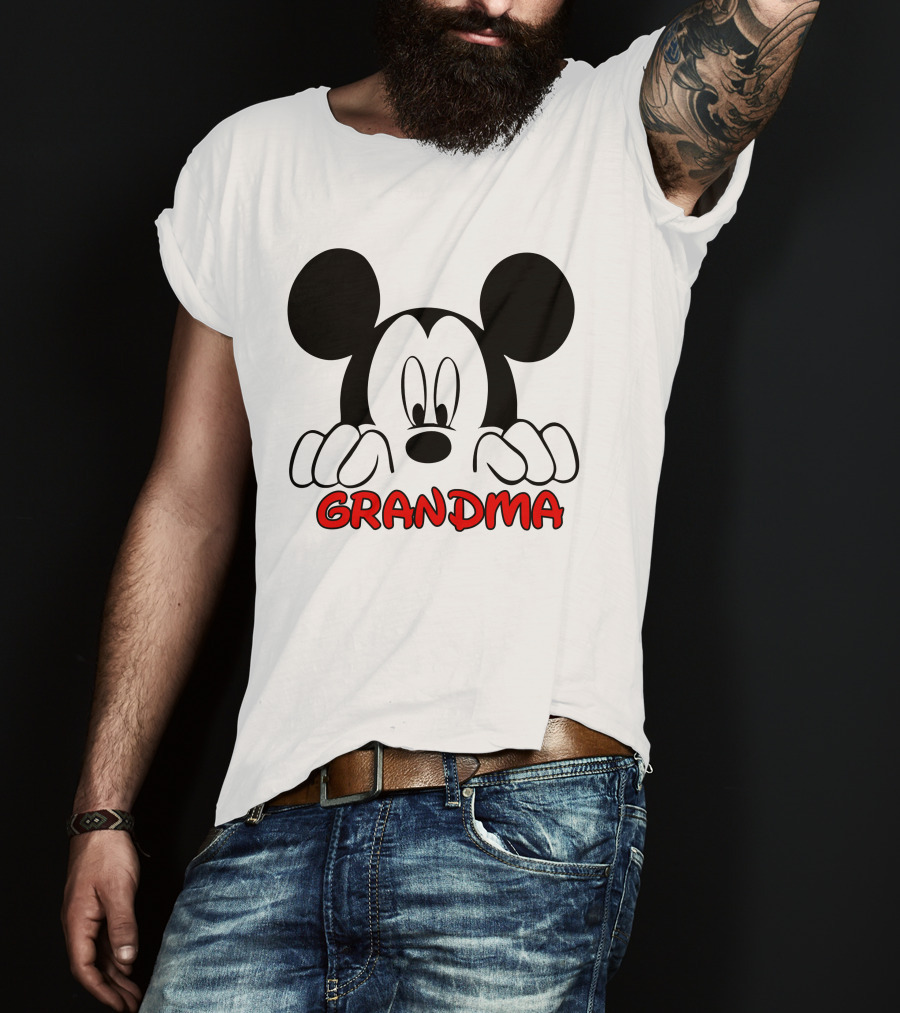 Mickey Mouse Grandma Peeking T-Shirt