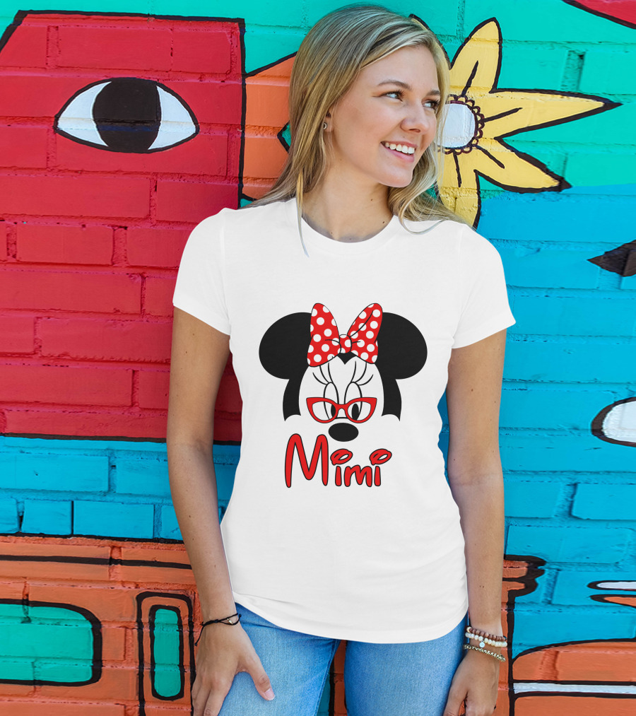 Minnie Mimi Red Bow Glasses T-Shirt