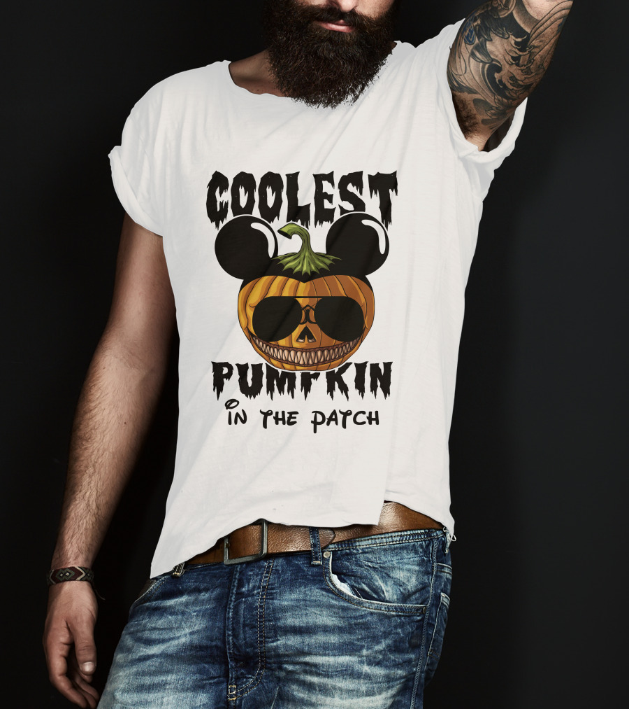 Coolest Pumpkin In The Patch Mickey Ears Sunglasses T-Shirt