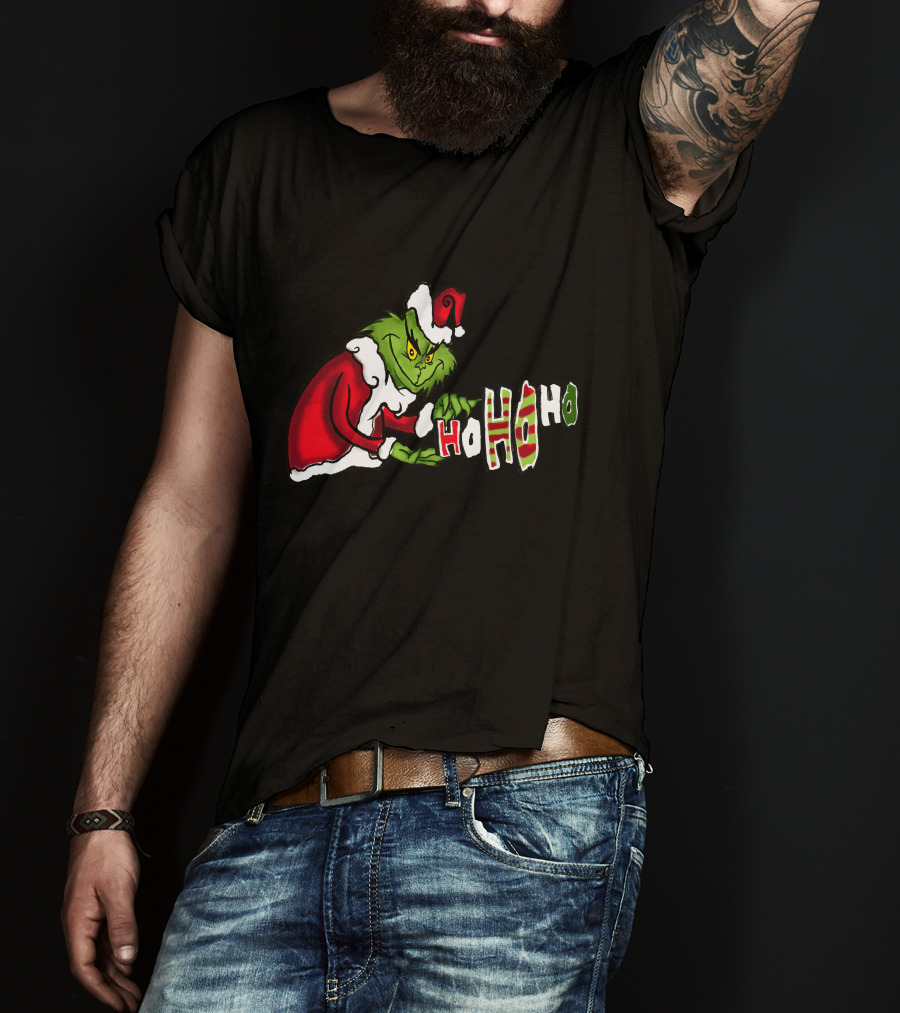 Grinch Christmas Ho Ho Ho Santa Suit Holiday Cheer T-Shirt