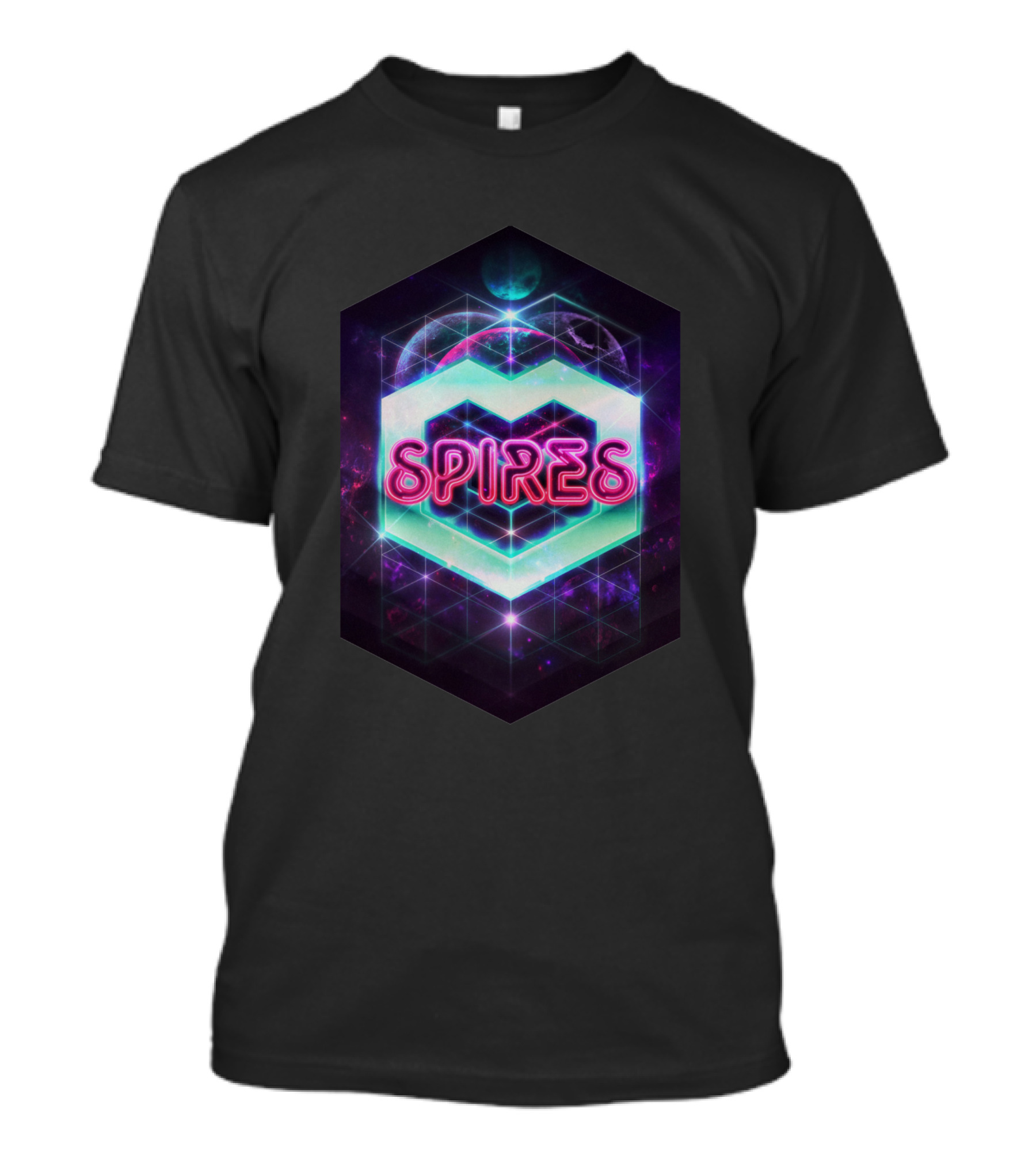 80'S Spires Neon Geometric Space 75142 T-Shirt