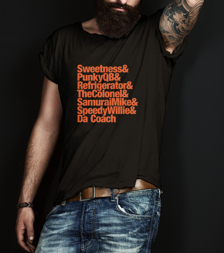 Sweetness PunkyQB Refrigerator TheColonel SamuraiMike SpeedyWillie Da Coach Bears Nicknames 314194 T-Shirt