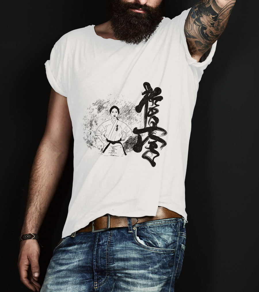 Karate Girl Black Kanji Martial Arts T-Shirt