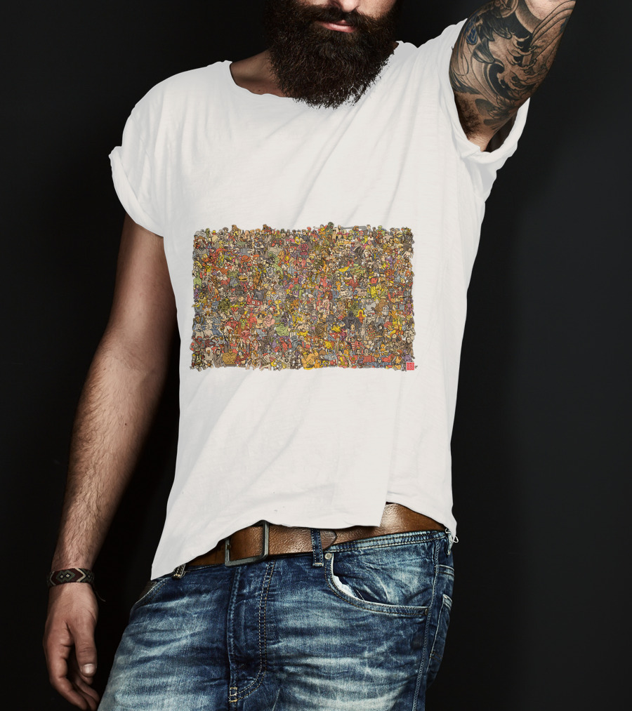 Pop Culture Character Collage Everybody T-Shirt