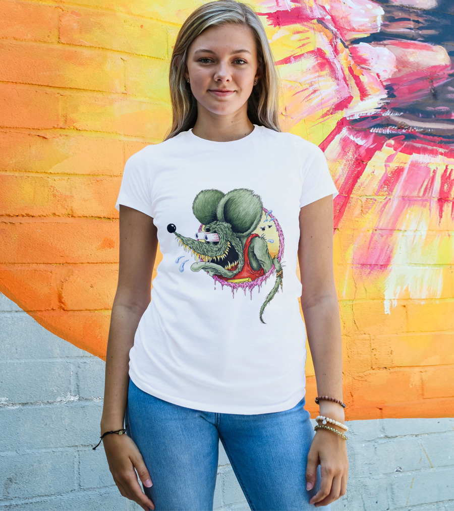 Rat Fink Classic Rat Fink Original Ed Roth Character Iconic Hot Rod T-Shirt