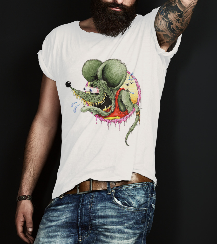 Rat Fink Classic Rat Fink Original Ed Roth Character Iconic Hot Rod T-Shirt