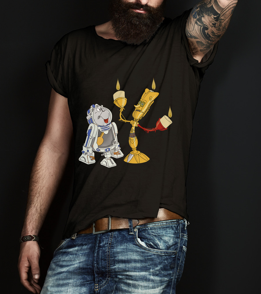 Star Wars The Beastly Duo Crossover Candle Bots T-Shirt