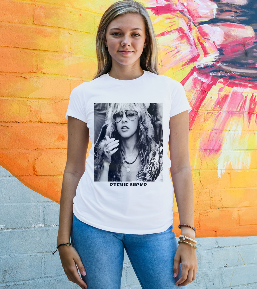 Stevie Nicks Black And White Portrait T-Shirt