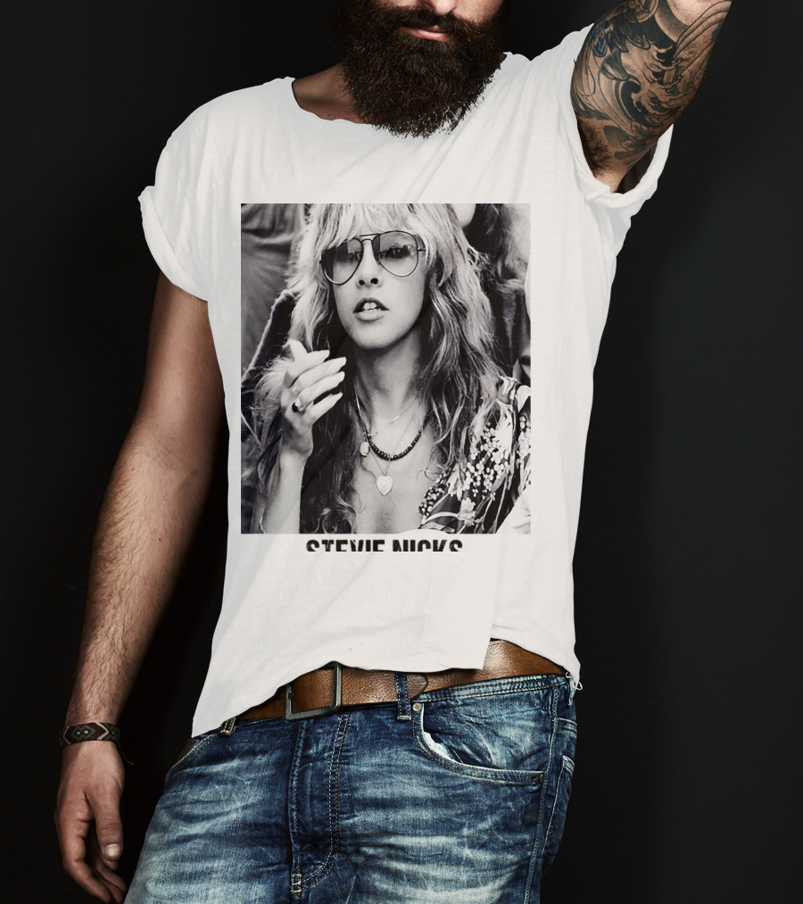 Stevie Nicks Black And White Portrait T-Shirt