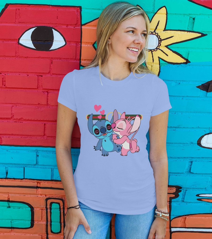 Stitch Love GC223 Hearts And Characters T-Shirt