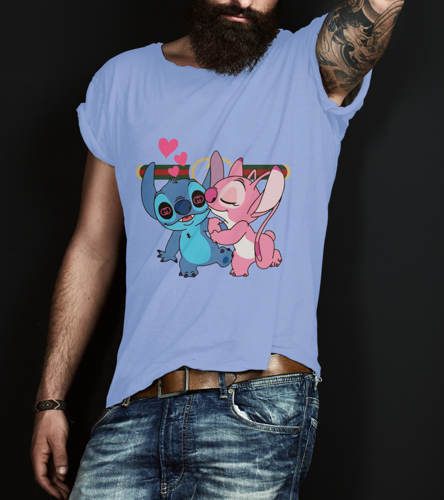Stitch Love GC223 Hearts And Characters T-Shirt