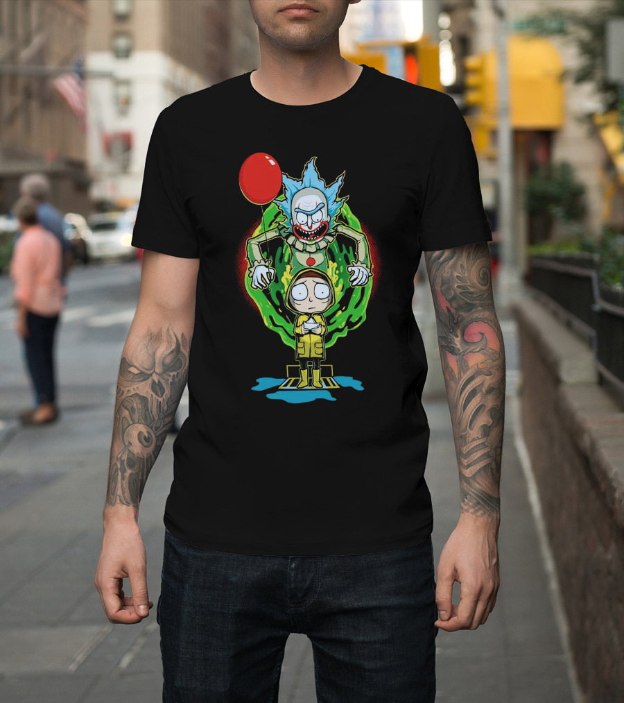 Rick and Morty Pennywise Parody Balloon Portal GC684 T-Shirt