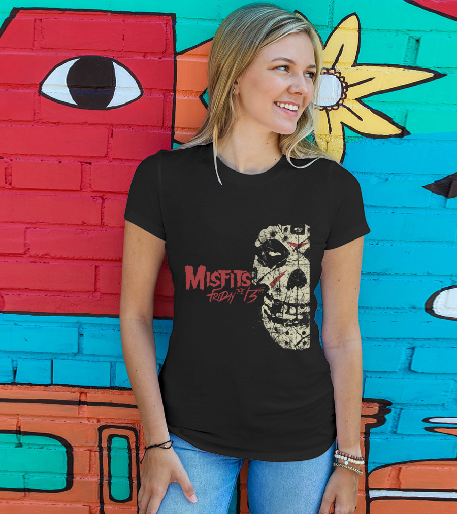 Misfits Friday The 13th Skull Horror Punk Crossover T-Shirt