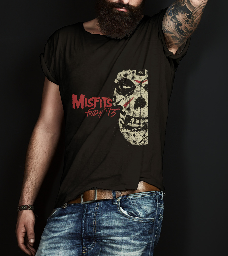 Misfits Friday The 13th Skull Horror Punk Crossover T-Shirt