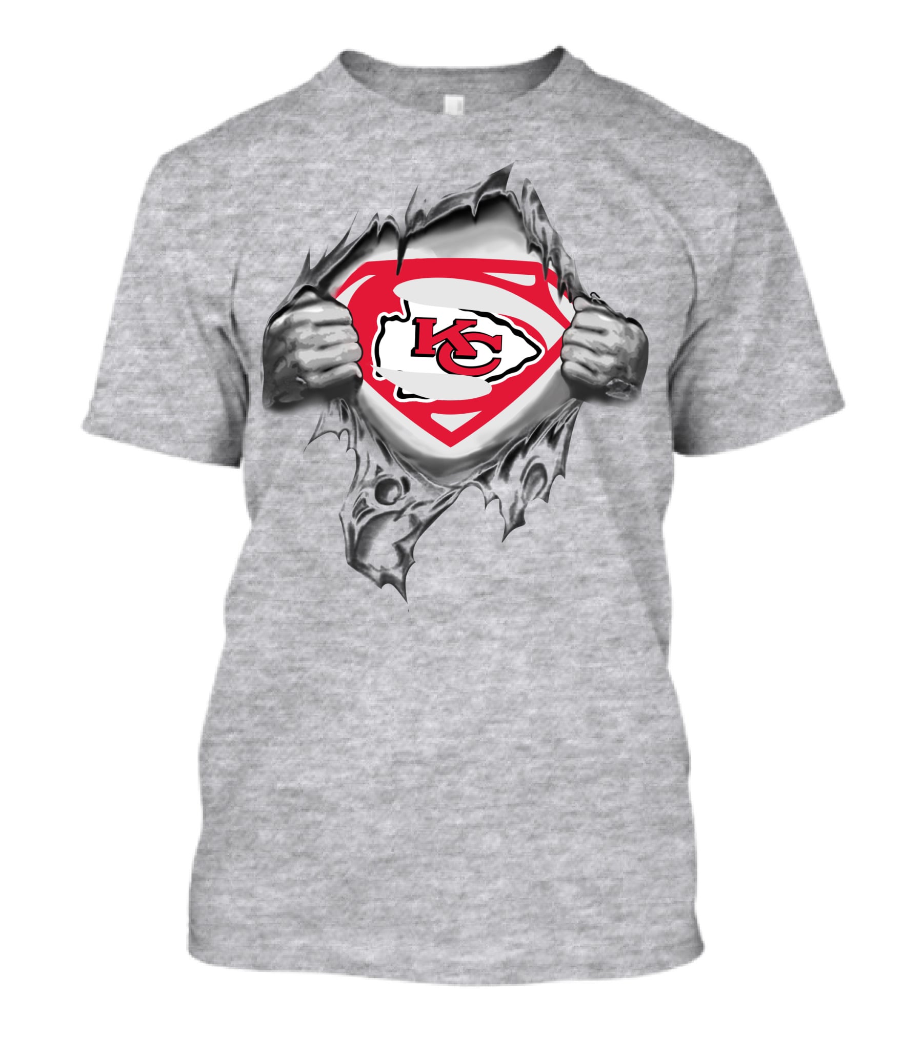 Kansas City Chiefs Superman Logo Shield Tear T-Shirt