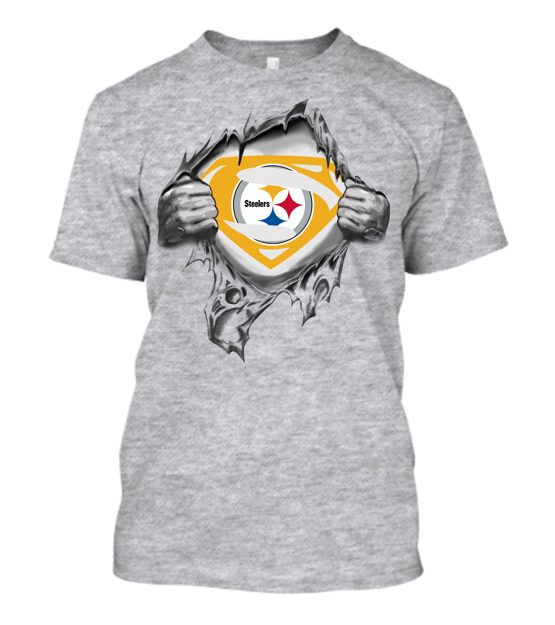 Steelers Logo Superhero Chest Reveal T-Shirt