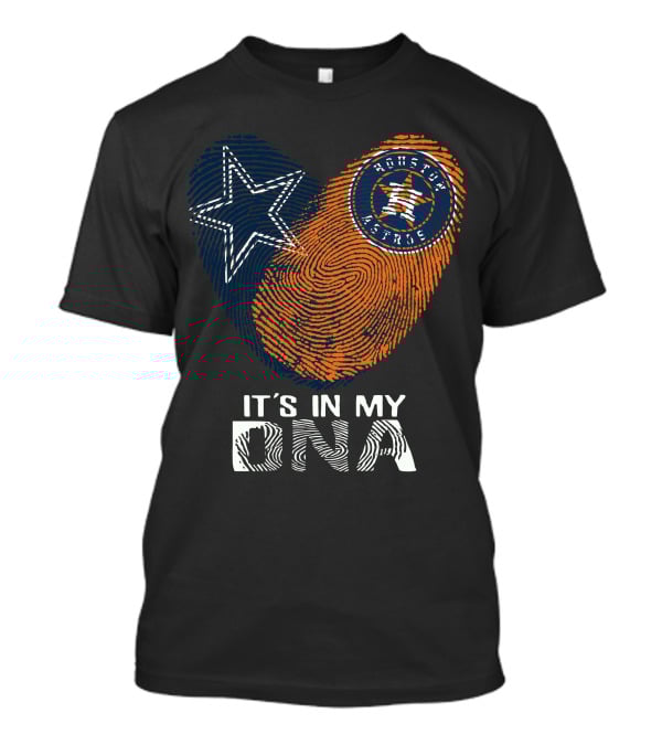 Cowboys Houston Astros Star Fingerprint It's In My DNA T-Shirt