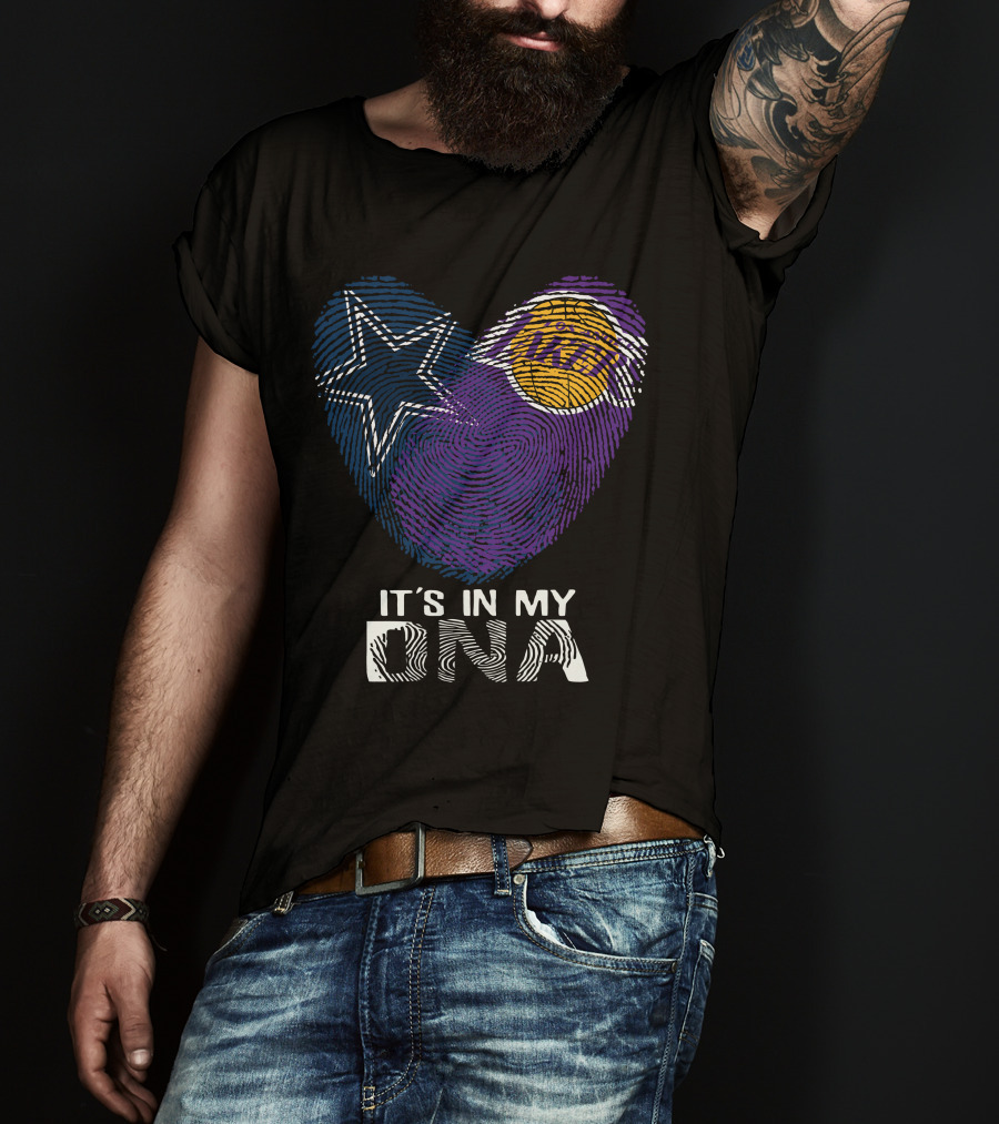Cowboys And Lakers Star And Basketball It's In My DNA T-Shirt