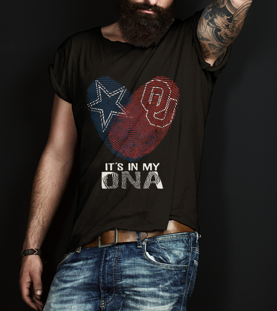 Cowboys Sooners Heartbeat It's In My DNA T-Shirt