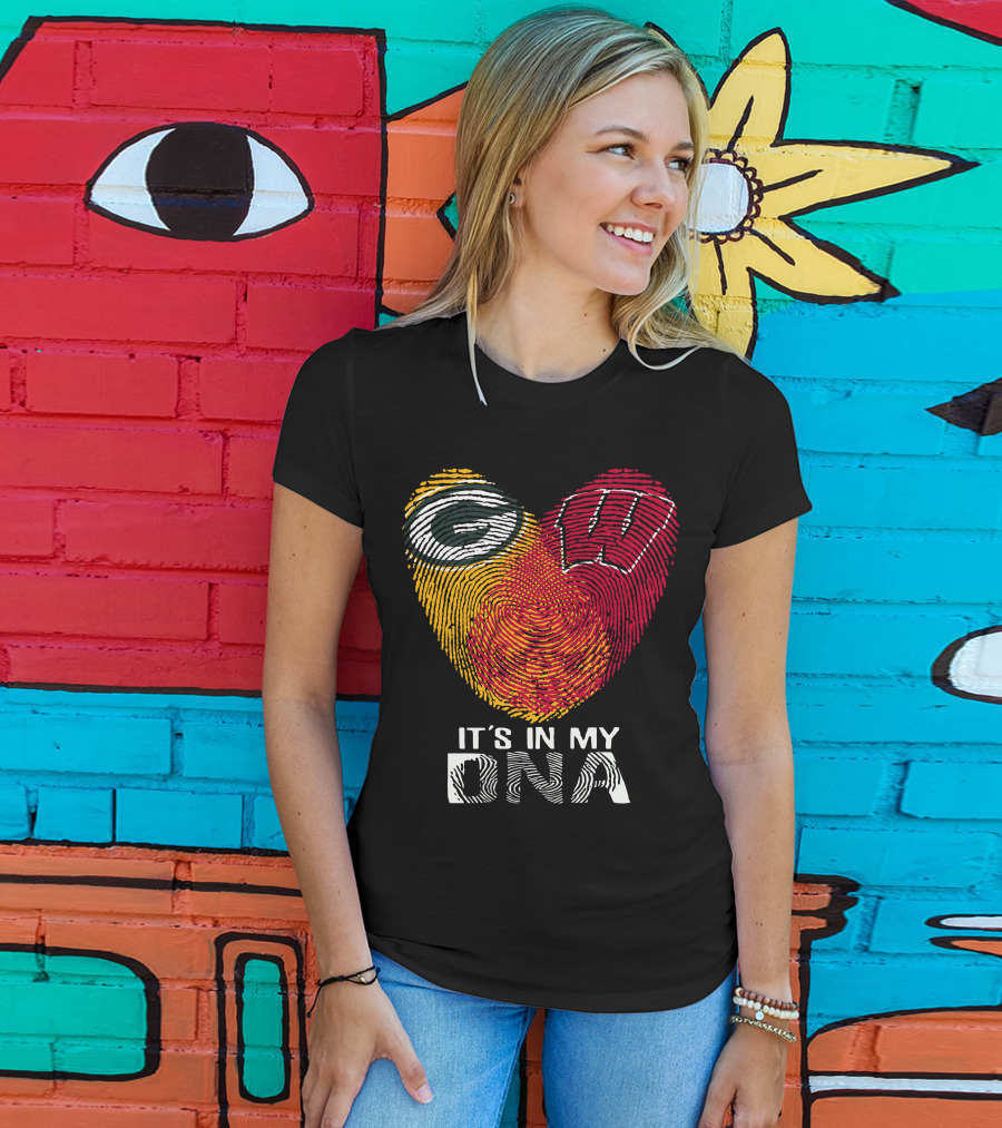 Packers Wisconsin Badgers Fingerprint It's In My DNA T-Shirt