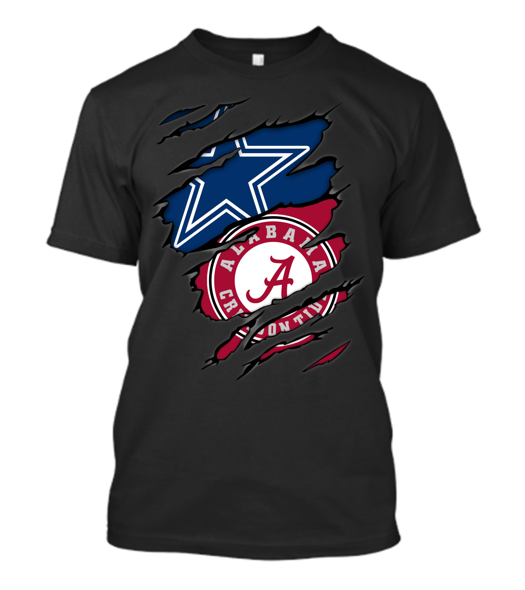 Cowboys Star Meets Alabama Crimson Tide Fusion T-Shirt