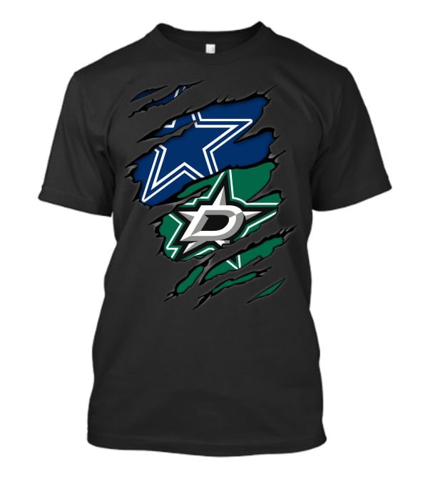 Dallas Cowboys Stars Dual Team Collaboration T-Shirt