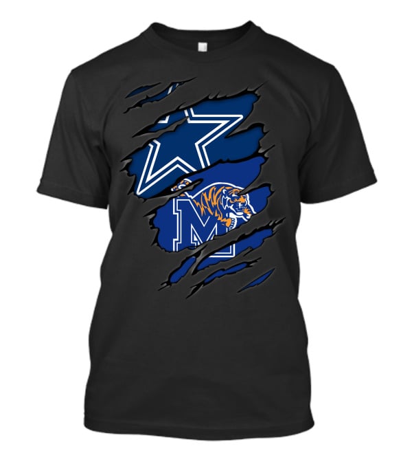 Dallas Cowboys Memphis Tigers Logo Mashup T-Shirt