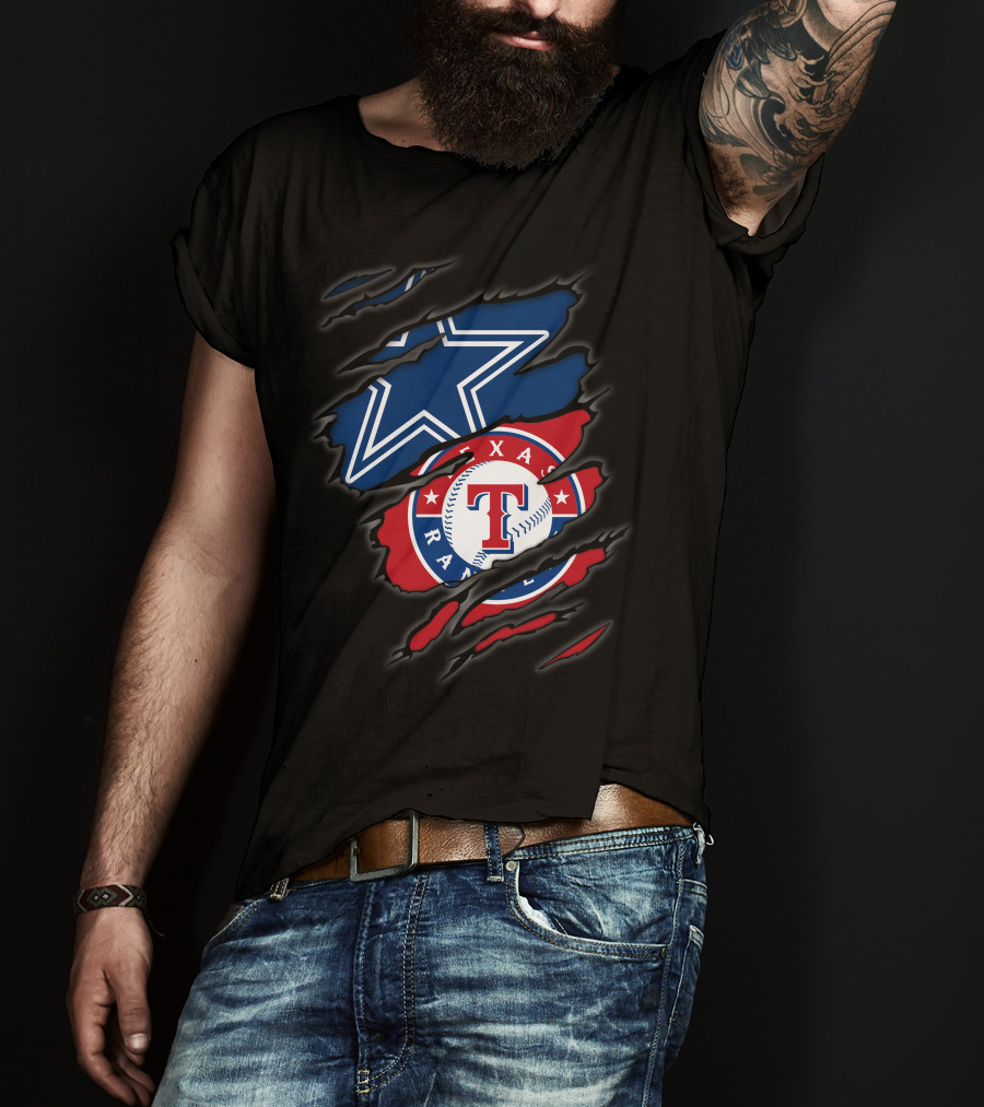 Dallas Cowboys Texas Rangers Logo Fusion T-Shirt