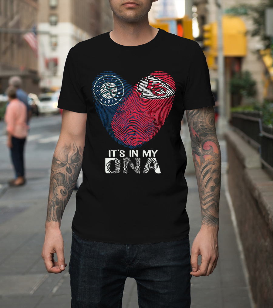 Seattle Mariners Kansas City Chiefs It's In My DNA T-Shirt