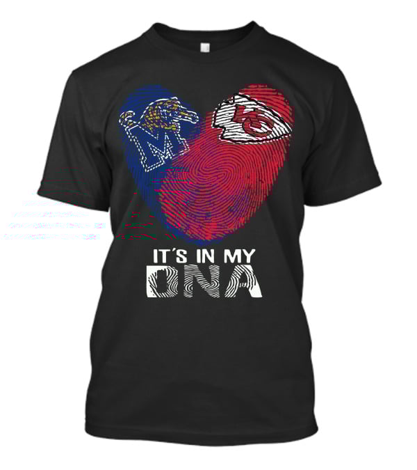 Memphis Tigers Chiefs Heart Fingerprint It's In My Dna T-Shirt