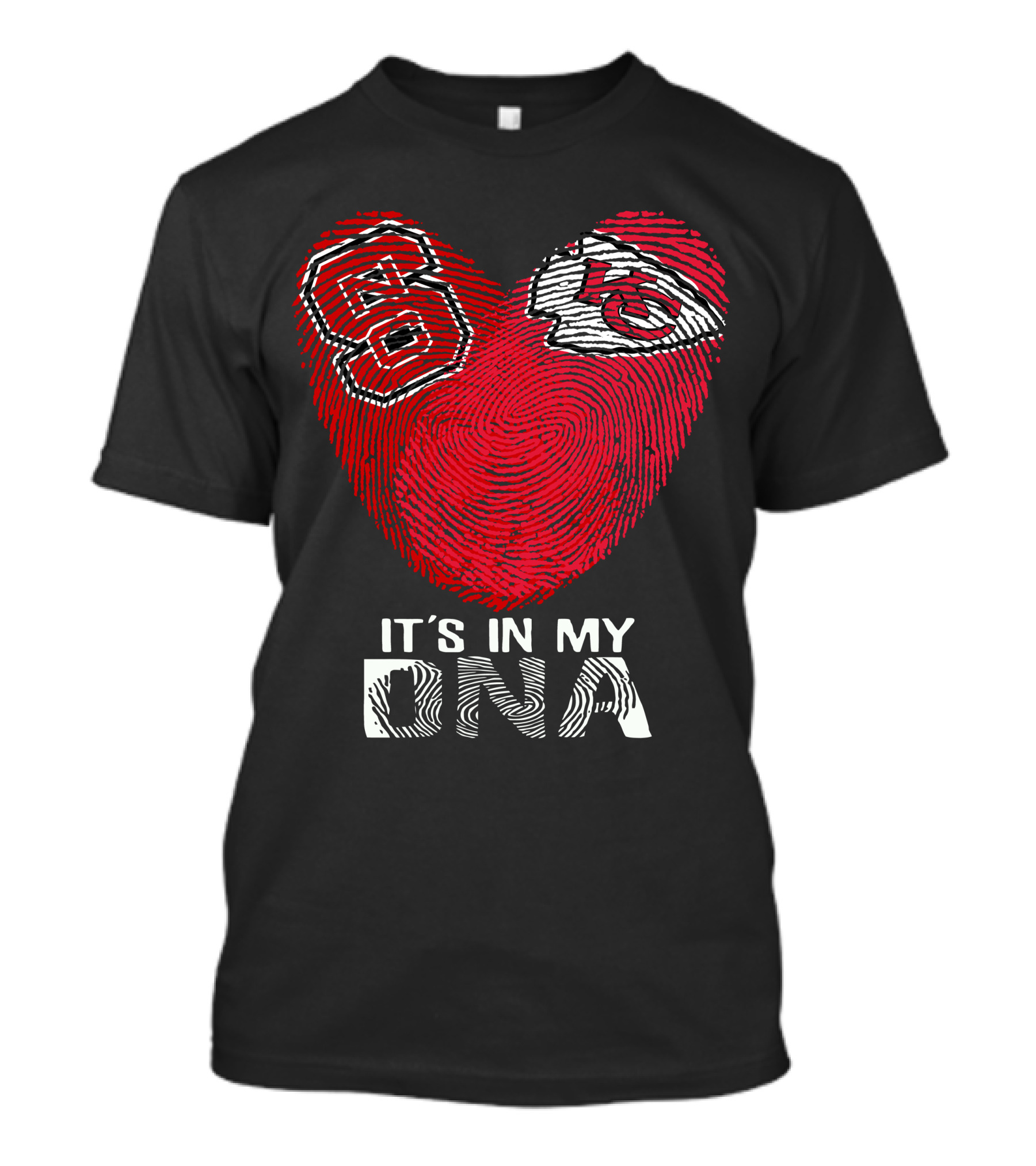 Nc State Chiefs Heart Fingerprint It's In My Dna T-Shirt